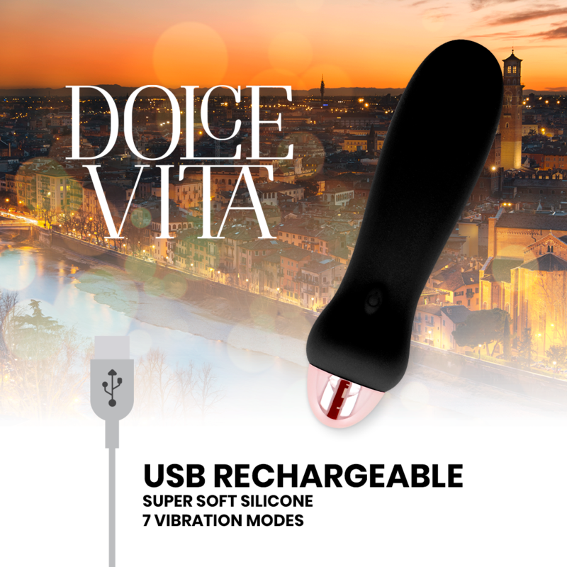 DOLCE VITA Vibrateur Rechargeable Cinq Noir 7 Vitesses — vue arrière