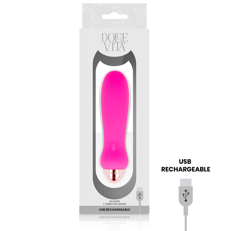 DOLCE VITA Vibrateur Rechargeable Cinq Rose 7 Vitesses — vue alternative