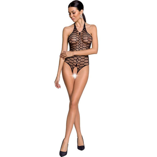 PASSION WOMAN Femme Bs087 Bodystocking Noir Taille Unique - Aura Intime