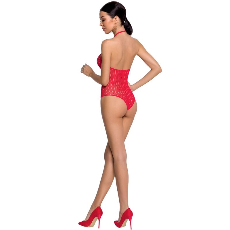 PASSION WOMAN FEMME BS088 BODYSTOCKING ROUGE TAILLE UNIQUE — vue détaillée