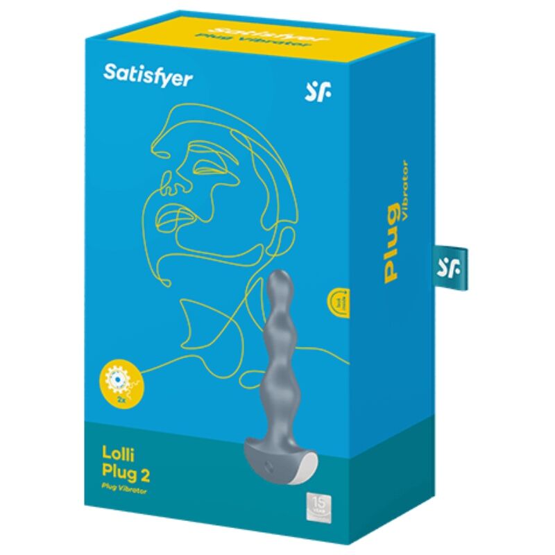 SATISFYER PLUGS VIBRATEUR LOLLI PLUG 2 PLUG GRIS — vue alternative