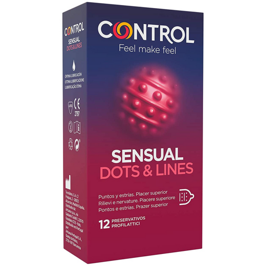 CONTROL CONDOMS Points & Lignes Sensuelles Points Vergetures 12 Unités - Aura Intime