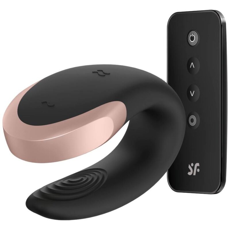 SATISFYER PARTNER Vibrateur Double Love Luxury Partner Noir - Aura Intime
