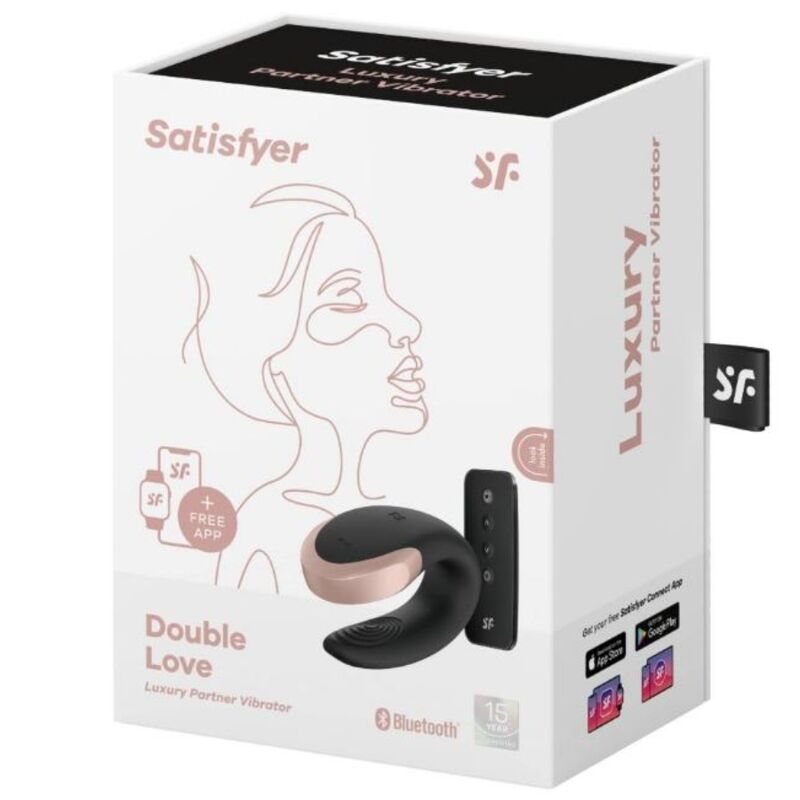 SATISFYER PARTNER Vibrateur Double Love Luxury Partner Noir — accessoires inclus