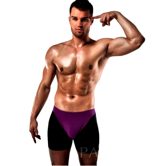 PASSION - Boxer 009 Erotic Lingerie Lilac/Black S/M