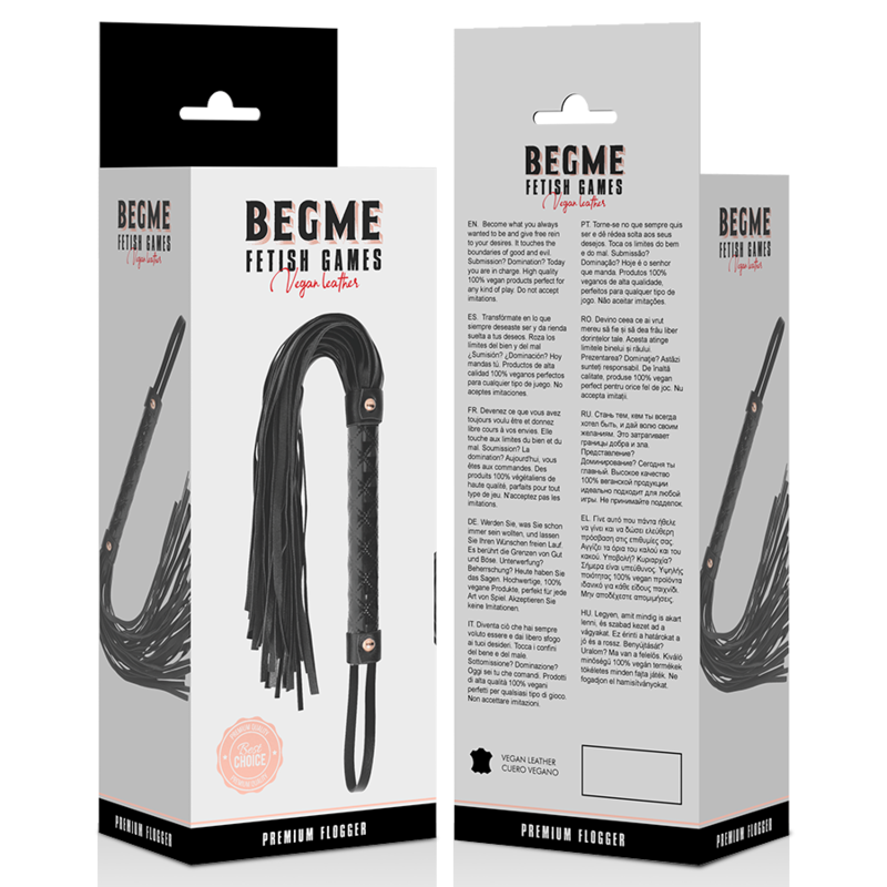 BEGME BLACK EDITION Black Edition Flogger Cuir Vegan — accessoires inclus