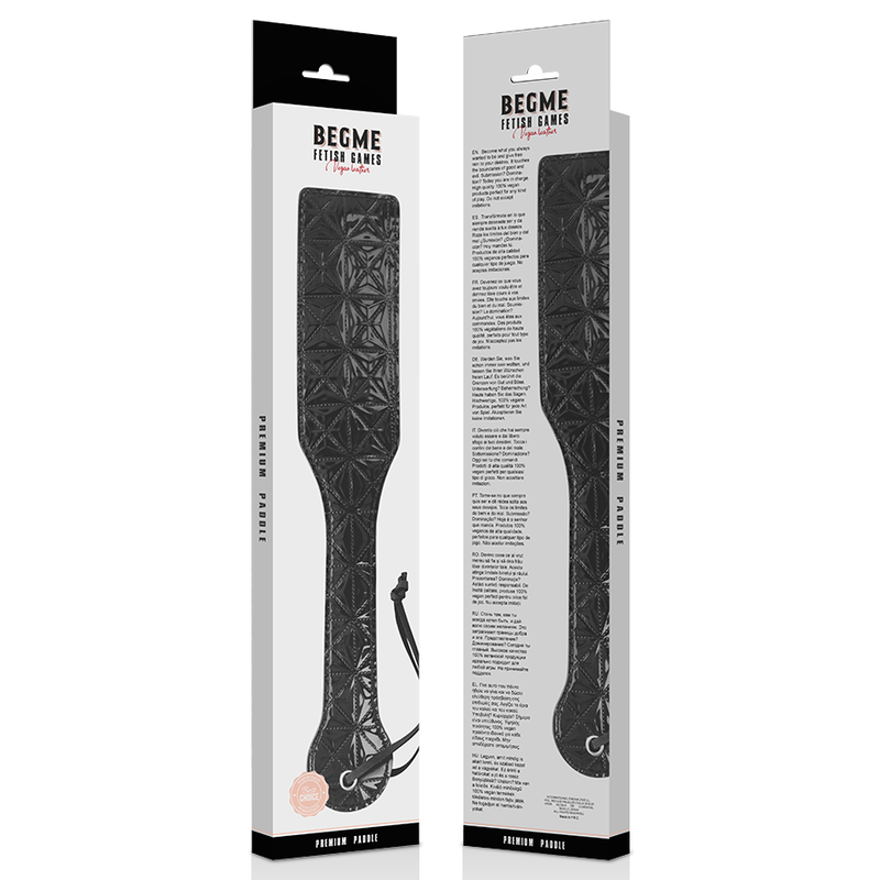 BEGME BLACK EDITION Paddle Cuir Végétalien Édition Noire — vue arrière