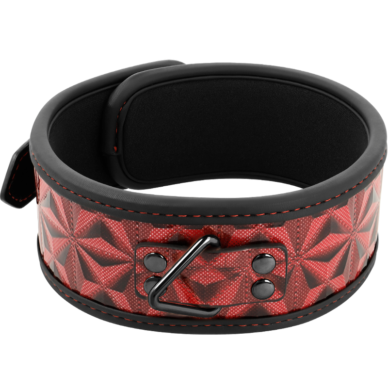 BEGME RED EDITION Collier Cuir Végan Premium Édition Rouge Doublure Néoprène — vue détaillée