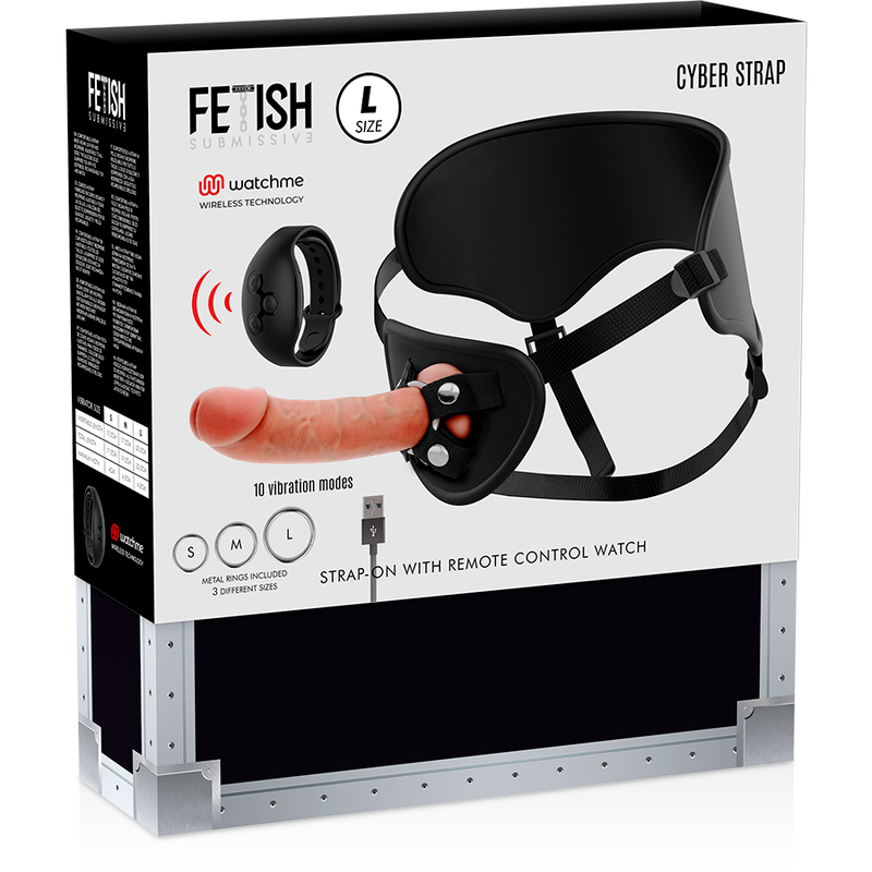 FETISH SUBMISSIVE CYBER STRAP HARNAIS TÉLÉCOMMANDE DILDO WATCHME L TECHNOLOGIE — vue détaillée