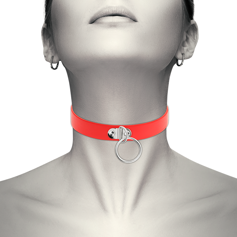 COQUETTE ACCESSORIES Collier Cuir Vegan Rouge Femme Accessoire Fétiche — vue détaillée