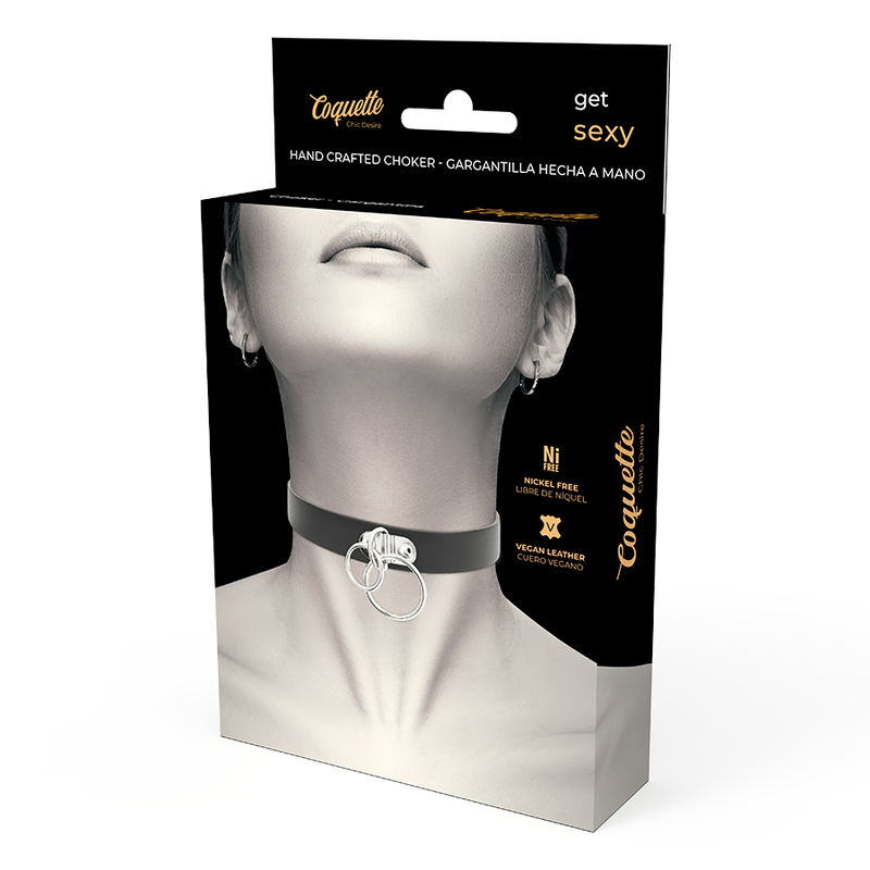 COQUETTE ACCESSORIES Ras Cou Double Anneau Cuir Végan — accessoires inclus