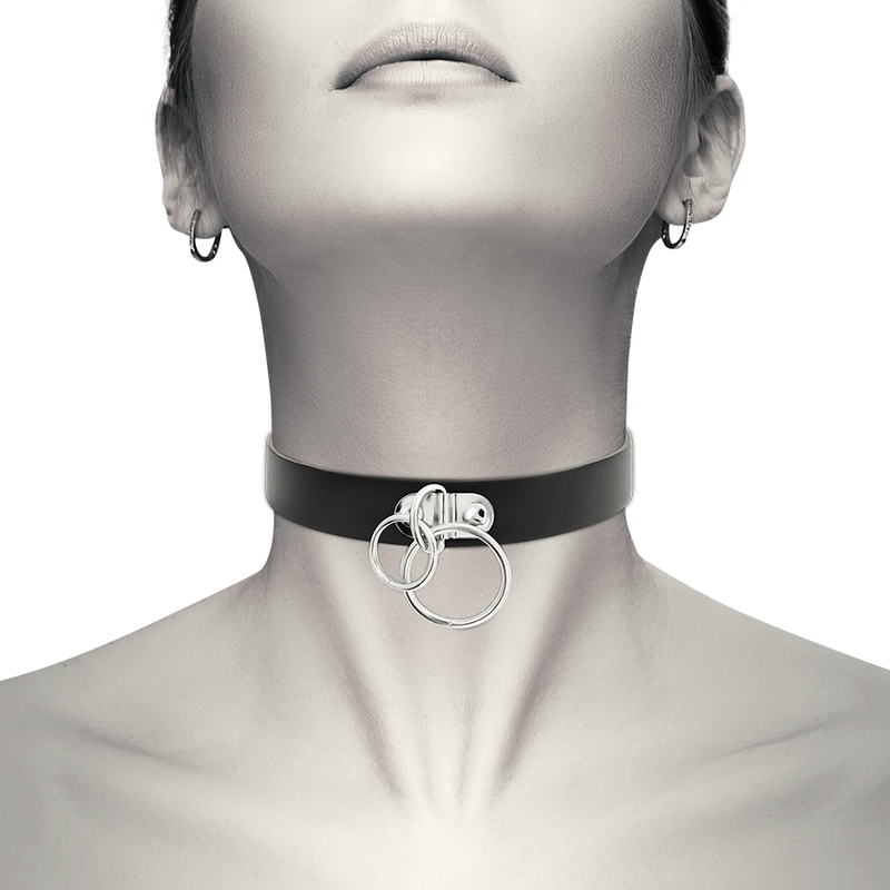 COQUETTE ACCESSORIES Ras Cou Double Anneau Cuir Végan — vue détaillée