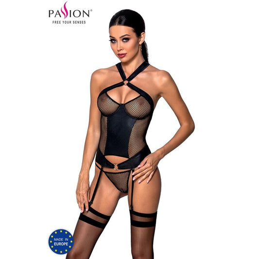 PASSION WOMAN Amanda Corset Cuir Écologique L/Xl - Aura Intime