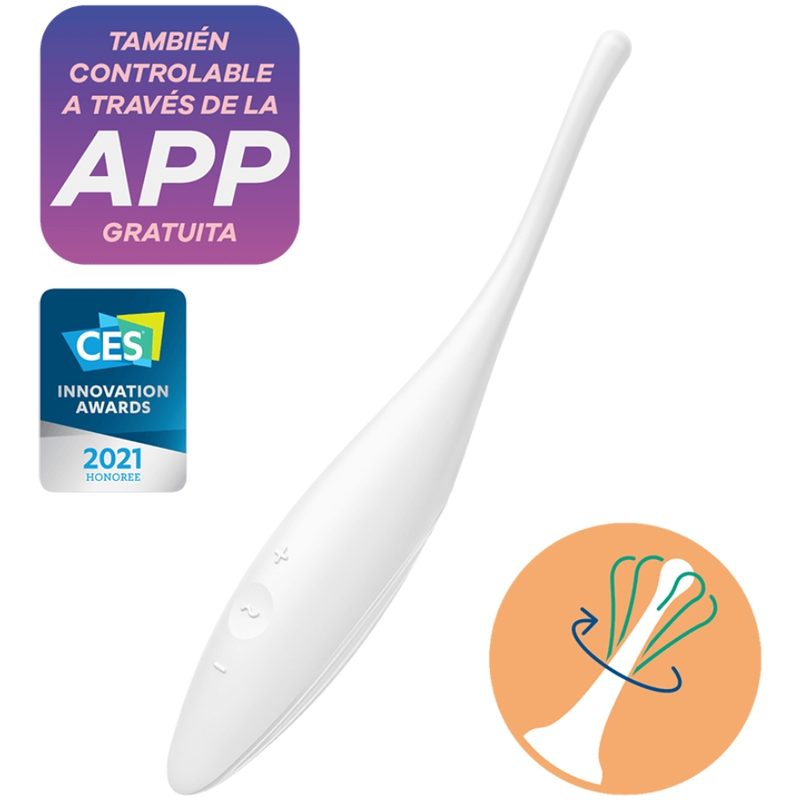 SATISFYER CONNECT Vibrateur Pointe Clit Twirling Joy Blanc - Aura Intime