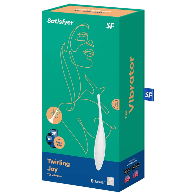 SATISFYER CONNECT Vibrateur Pointe Clit Twirling Joy Blanc — vue arrière