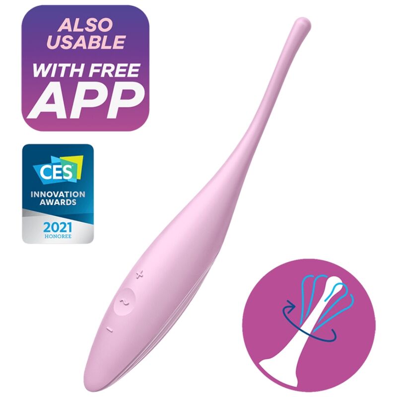 SATISFYER CONNECT Vibrateur Pointe Clit Twirling Joy Rose - Aura Intime