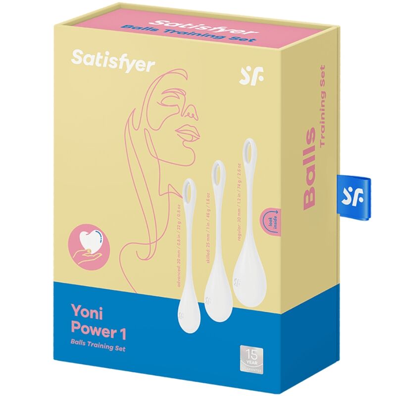 SATISFYER BALLS Ensemble Entraînement Yoni Power 1 Blanc — vue arrière