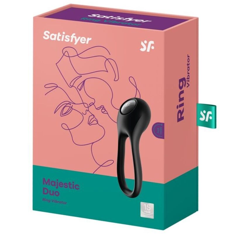 SATISFYER RING VIBRATEUR ANNEAU MAJESTIC DUO NOIR — vue arrière