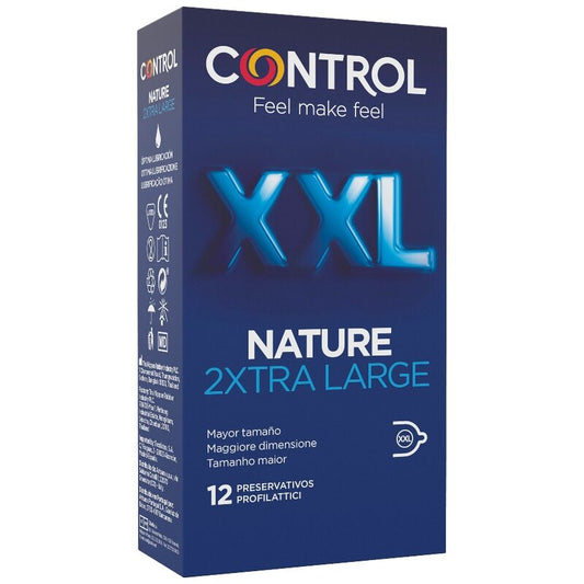 CONTROL CONDOMS Préservatifs Nature 2Xtra Grands Xxl - 12 Unités - Aura Intime
