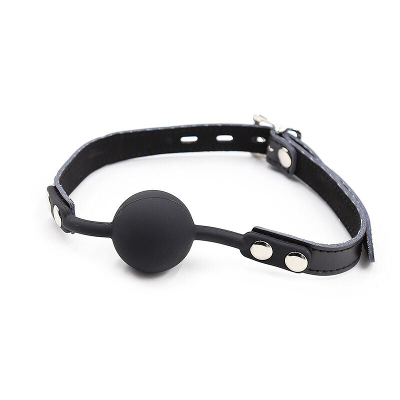 OHMAMA FETISH Bâillon Balle Silicone Ceinture Cuir (Cadenas Inclus) — vue alternative
