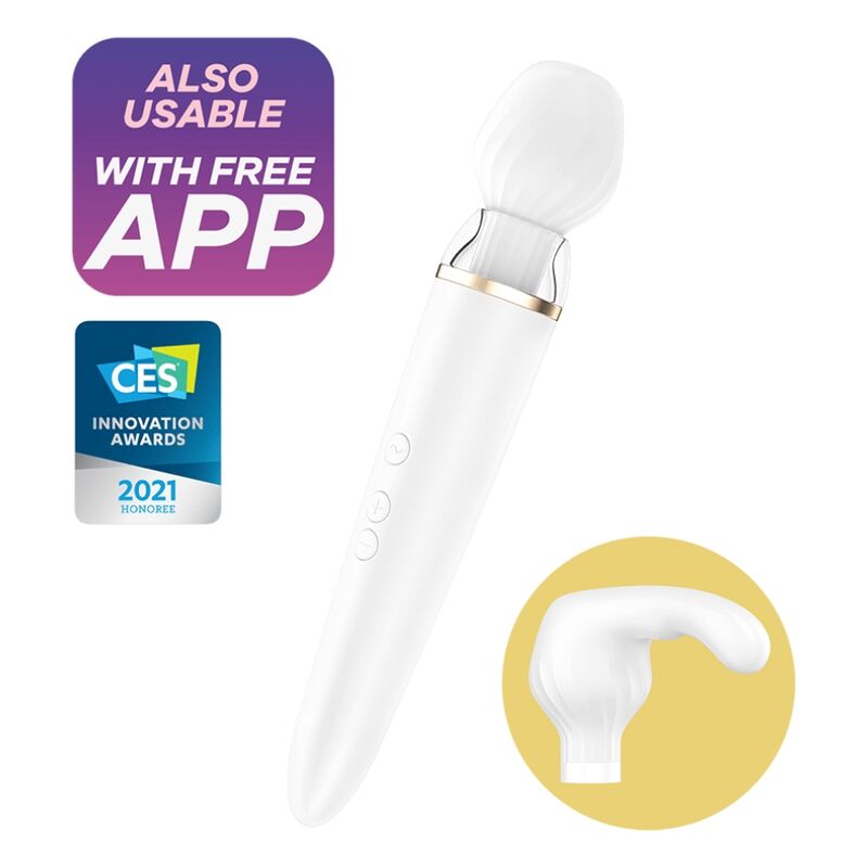 SATISFYER WAND Application Double Wander Blanche - Aura Intime