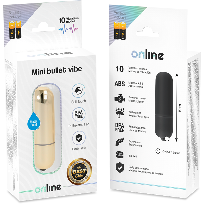 ONLINE Mini Balle Vibrante Dorée — vue arrière