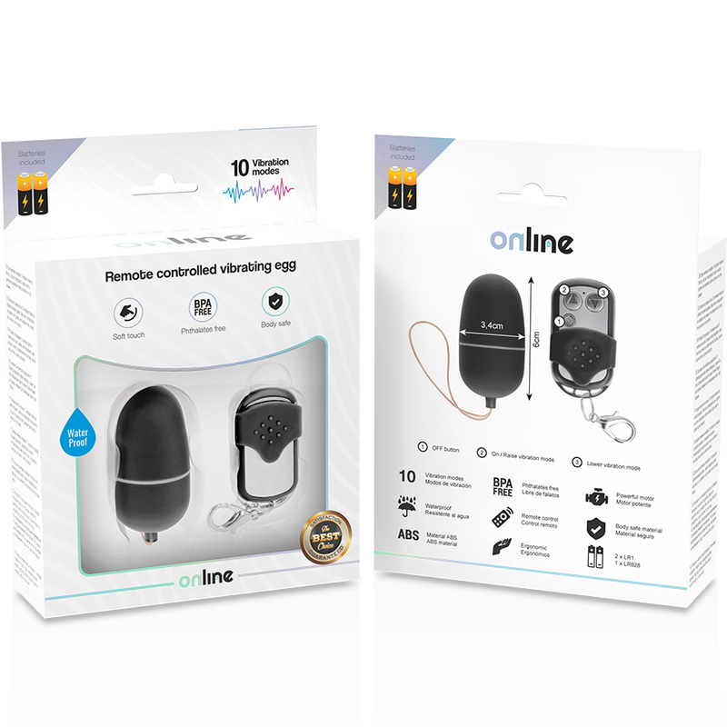 ONLINE OEUF VIBRANT TÉLÉCOMMANDE M NOIR — accessoires inclus