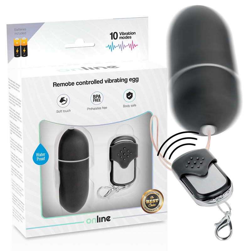 ONLINE OEUF VIBRANT TÉLÉCOMMANDE L NOIR - Aura Intime