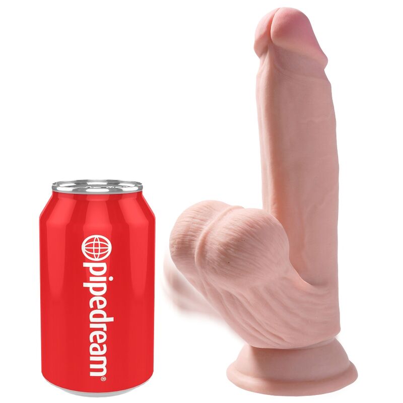 KING COCK PLUS BALLES GODE 3D PLUS 15.2 CM PEAU CLAIRE — vue détaillée