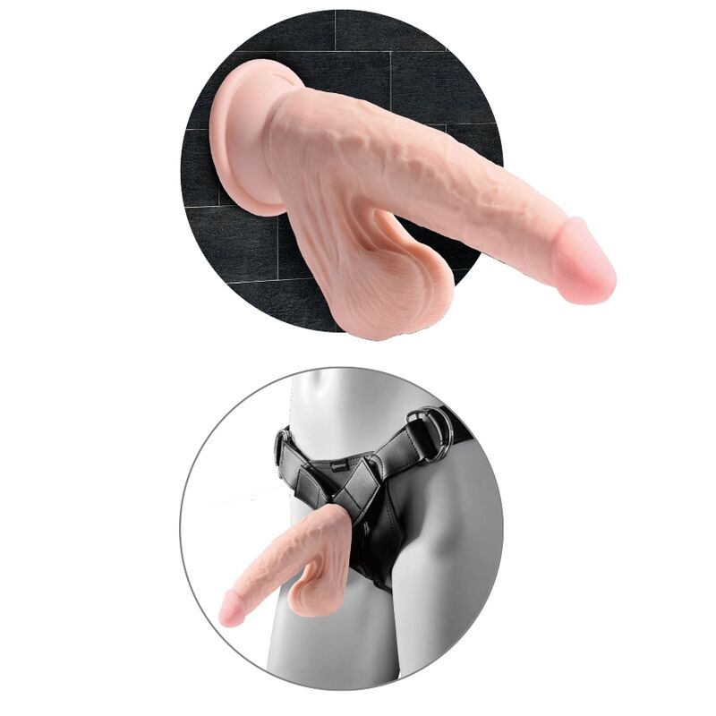 KING COCK PLUS Plus Balles Gode 3D 20.3 Cm — accessoires inclus