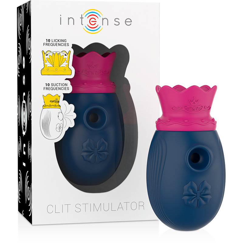 INTENSE HIGH TECH Stimulateur Clitoris 10 Modes D'Aspiration Léchage - Bleu - Aura Intime