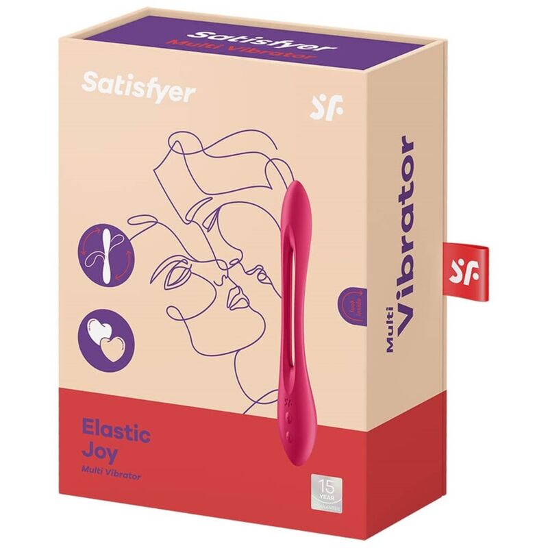 SATISFYER VIBRATOR VIBRATEUR MULTI ELASTIC JOY ROUGE — vue arrière