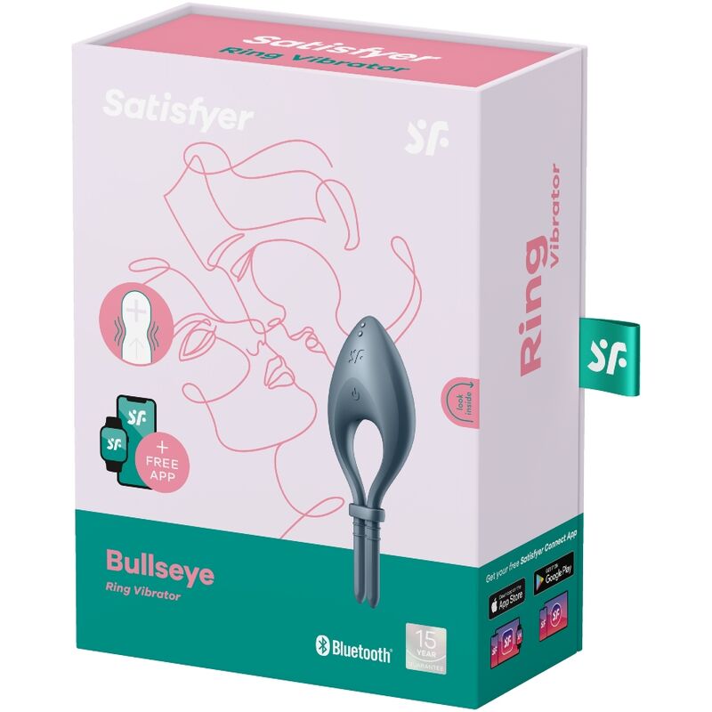 SATISFYER RING APPLICATION BULLSEYE RING VIBRATOR GRIS — vue alternative