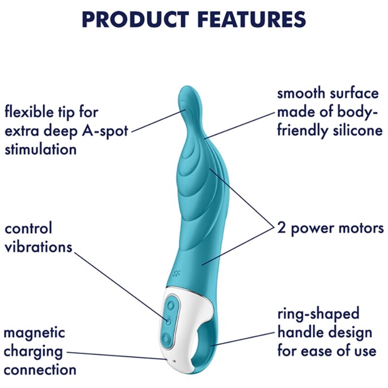 SATISFYER VIBRATOR VIBRATEUR AMAZING 2 ASPOT TURQUOISE — vue arrière
