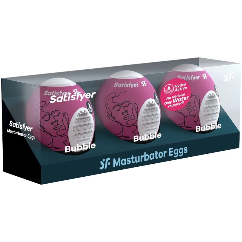 SATISFYER EGGS 3 OEUFS MASTURBATEURS BUBBLE — vue détaillée