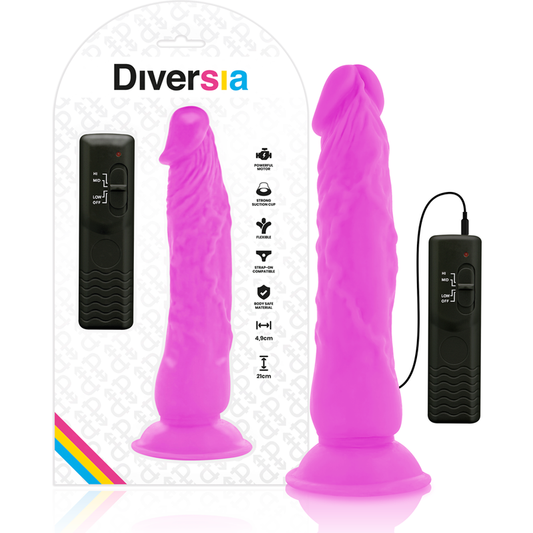 DIVERSIA DILDO VIBRANT FLEXIBLE VIOLET 21 CM -O- 4.9 CM - Aura Intime