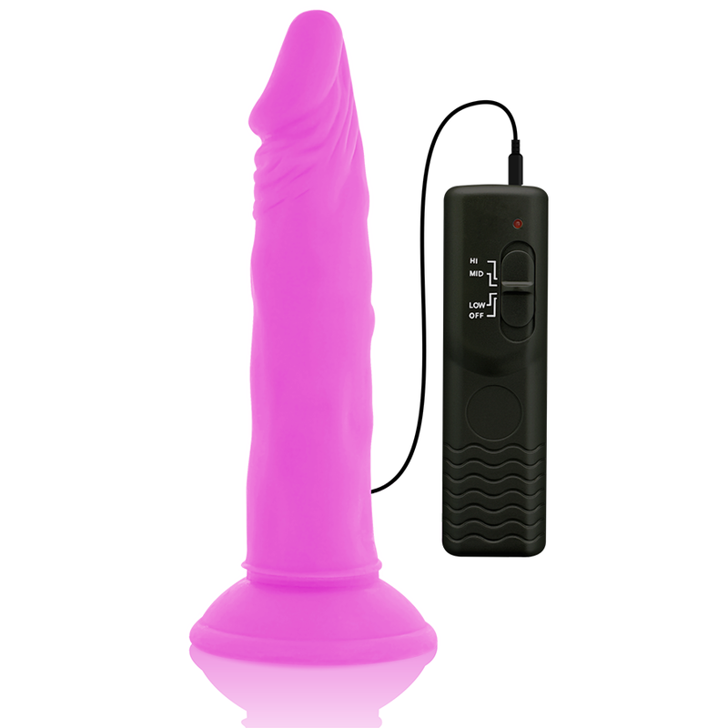 DIVERSIA DILDO VIBRANT FLEXIBLE VIOLET 23 CM -O- 4.3 CM — vue arrière