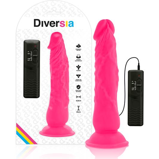 DIVERSIA - Dildo Vibrant Flexible Rose 21 Cm -O- 4.9 Cm