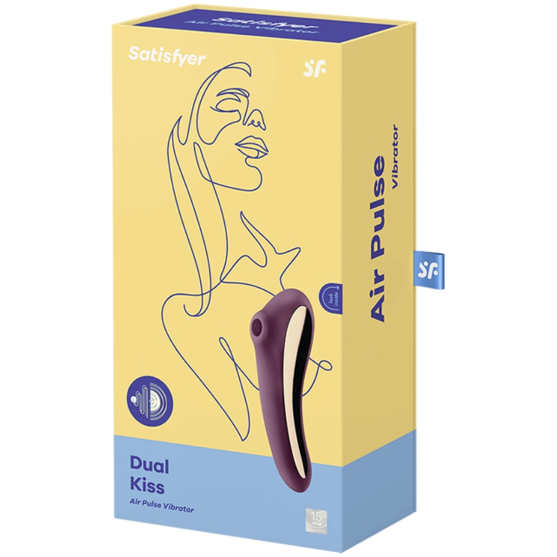 SATISFYER AIR PULSE Vibrateur Dual Kiss Air Pulse Vin Rouge — vue arrière