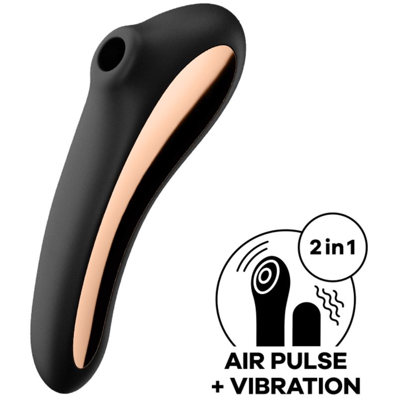 SATISFYER AIR PULSE Vibrateur Dual Kiss Air Pulse Noir — vue détaillée