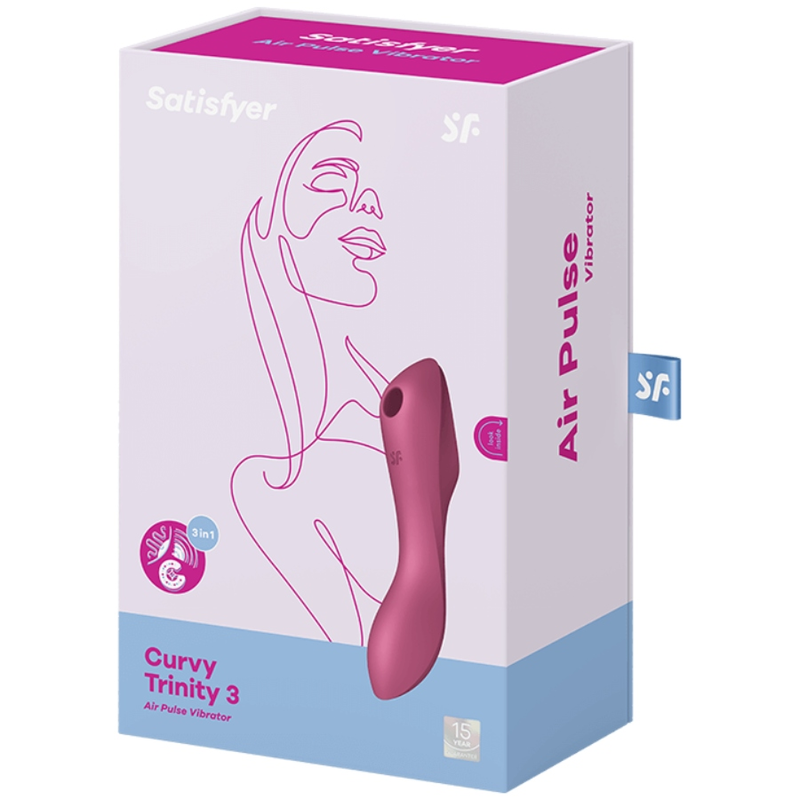 SATISFYER AIR PULSE Stimulateur Vibrateur Curvy Trinity 3 Rouge — vue alternative