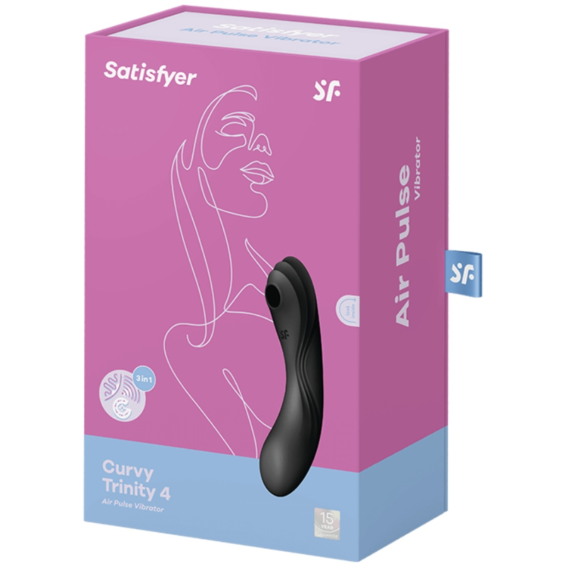 SATISFYER AIR PULSE Stimulateur Vibrateur Curvy Trinity 4 Noir — vue alternative