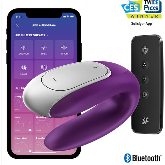 SATISFYER CONNECT Vibrateur Partenaire Double Fun Violet - Aura Intime