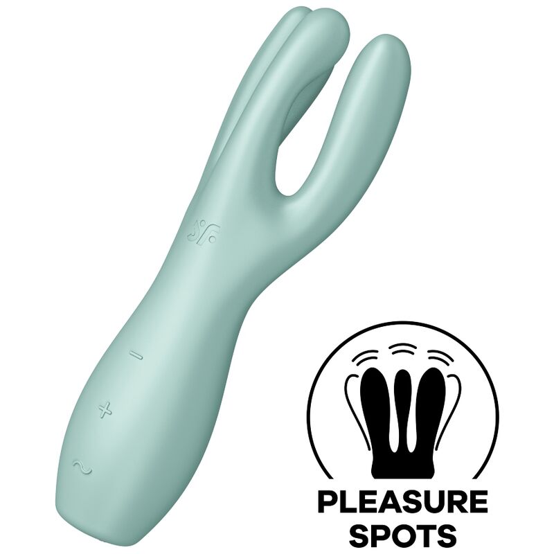 SATISFYER VIBRATOR Vibrateur Threesome 3 Menthe — vue détaillée