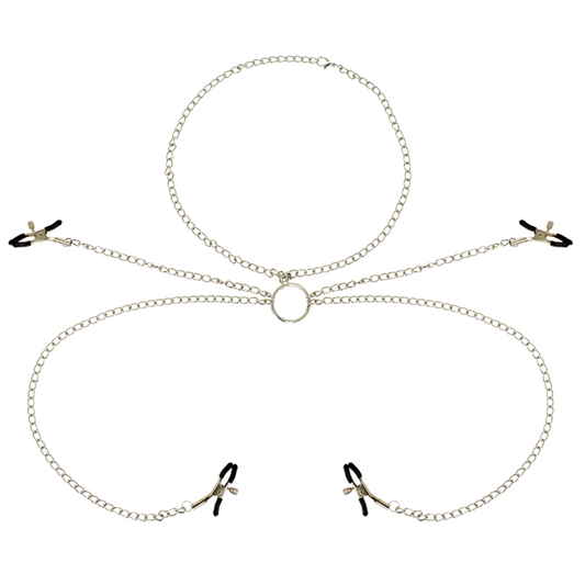 OHMAMA FETISH Ohmama Fetish 4 Pinces À Tétons Collier Chaîne - Aura Intime