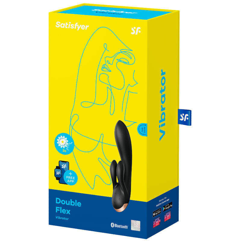 SATISFYER CONNECT APPLICATION VIBRATEUR DOUBLE FLEX NOIR — vue arrière