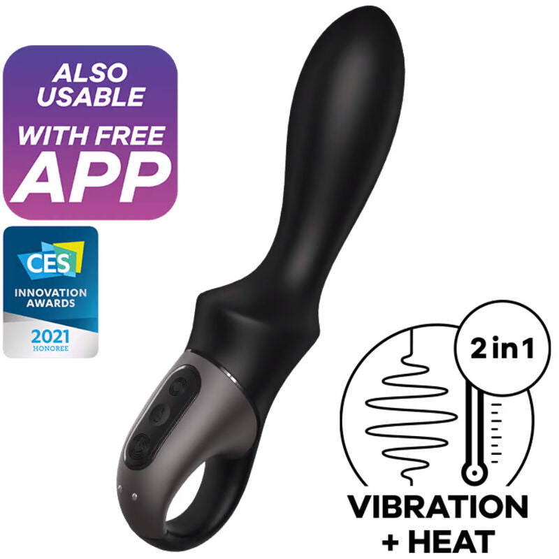 SATISFYER CONNECT APPLICATION VIBRATEUR ANAL HEAT CLIMAX NOIR - Aura Intime