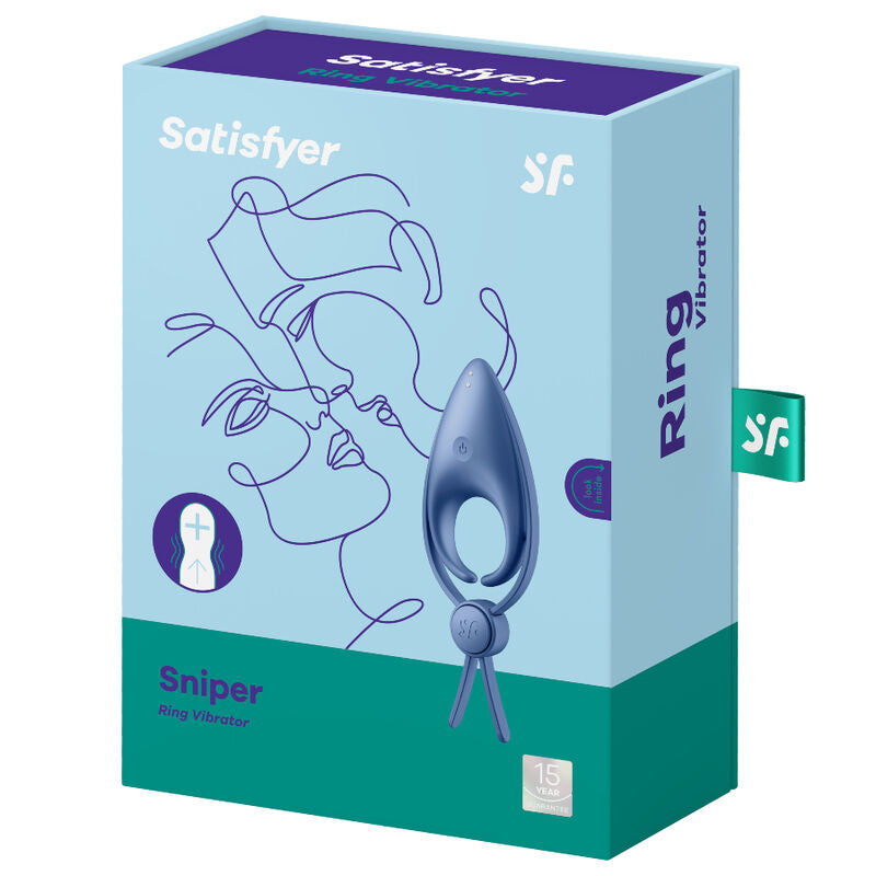 SATISFYER - Vibrateur  Anneau Sniper Bleu