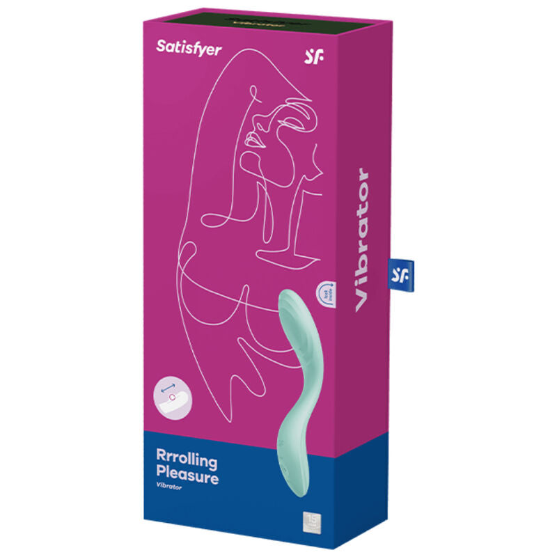 SATISFYER VIBRATOR Vibrateur Spot G Rrrolling Pleasure Vert — accessoires inclus