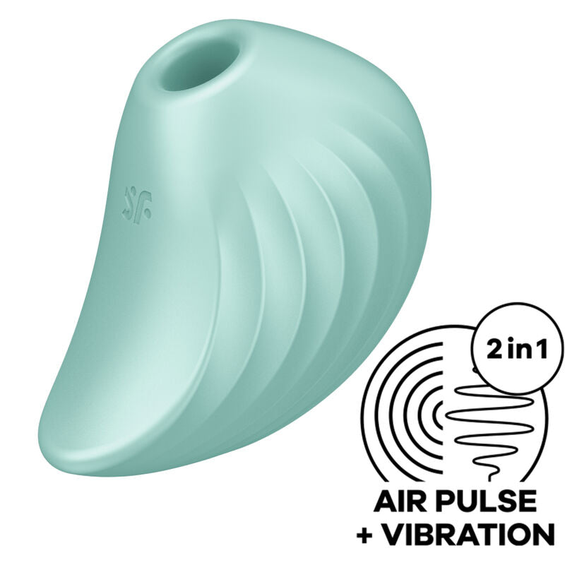 SATISFYER AIR PULSE Stimulateur Vibrateur Pearl Diver Vert - Aura Intime